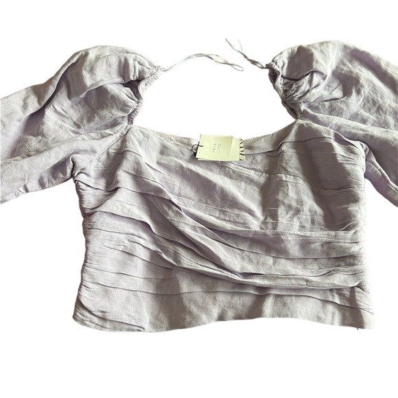 Zara | Purple Puff Sleeve Crop Top | Size M - Picture 5 of 7